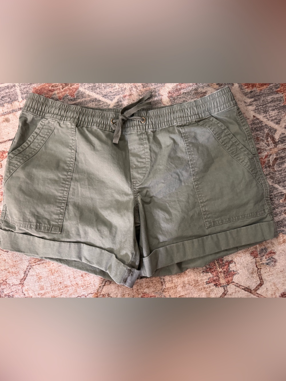 Natural Reflections Dark Olive Green Casual Shorts